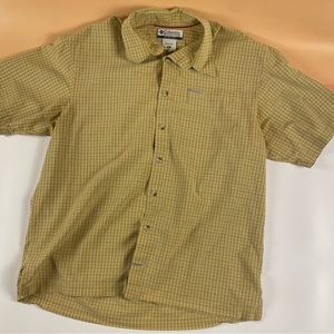 Columbia | Men’s Yellow Plaid 100% Cotton Short Sleeve Shirt | Size M